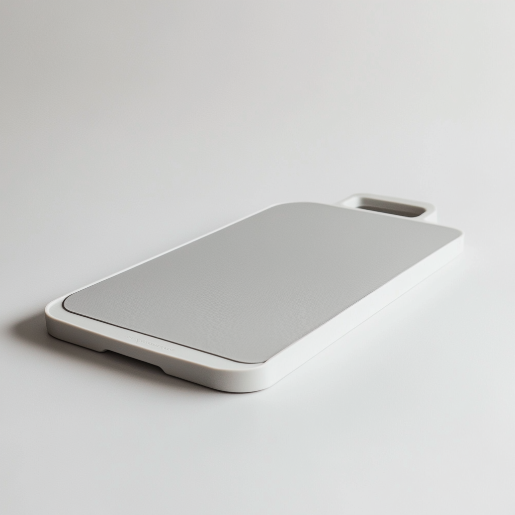 Symbor Reversible Cutting Board - 304 Food Grade Stainless Steel Side for Meat & Non-Slip PP Side for Vegetables - Anti-Odor & Easy Clean - Integrated Handle - Grey